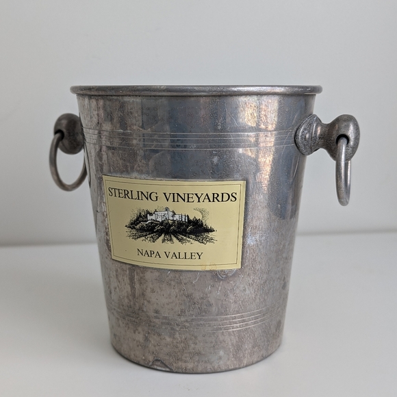 Vtg Sterling Vineyards Winery Ice/ Champagne Bucket Napa Valley Calistoga France - Picture 5 of 11